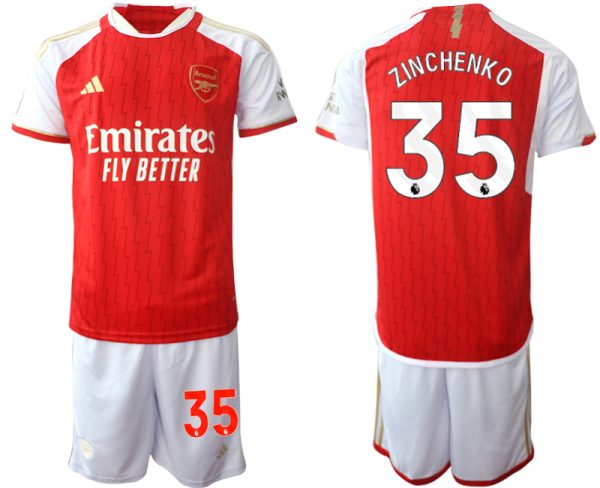 Arsenal Oleksandr Zinchenko #35 Thuisshirt 2023-24 Mensen Korte Mouw (+ Korte broeken) Voetbalshirts