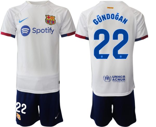 Barcelona Ilkay Gundogan #22 Uitshirt 2023-24 Mensen Korte Mouw (+ Korte broeken) Voetbalshirts