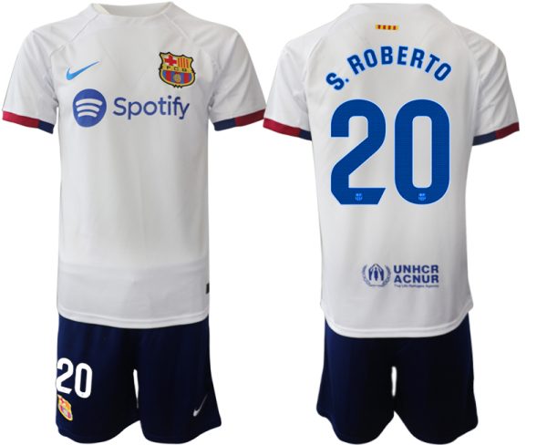 Barcelona Sergi Roberto #20 Uitshirt 2023-24 Mensen Korte Mouw (+ Korte broeken) Voetbalshirts