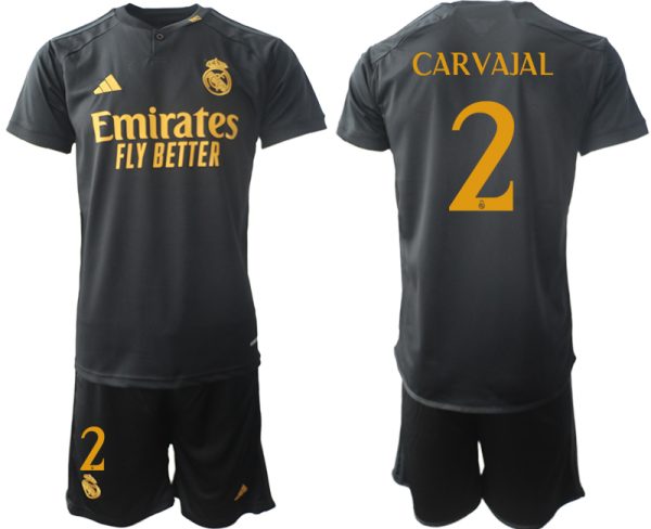 Real Madrid Daniel Carvajal #2 Derde Shirt 2023-24 Mensen Korte Mouw (+ Korte broeken) Voetbalshirts