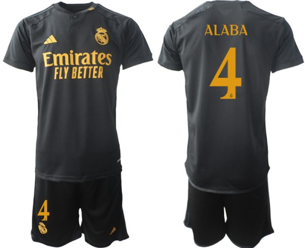 Real Madrid David Alaba #4 Derde Shirt 2023-24 Mensen Korte Mouw (+ Korte broeken) Voetbalshirts