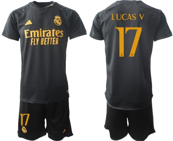 Real Madrid Lucas Vazquez #17 Derde Shirt 2023-24 Mensen Korte Mouw (+ Korte broeken) Voetbalshirts
