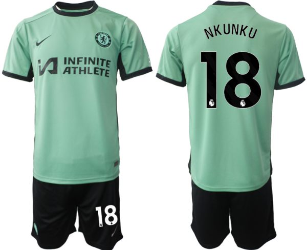 Chelsea Christopher Nkunku #18 Derde Shirt 2023-24 Mensen Korte Mouw (+ Korte broeken) Voetbalshirts
