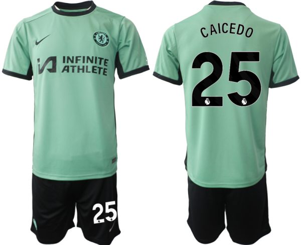 Chelsea Moises Caicedo #25 Derde Shirt 2023-24 Mensen Korte Mouw (+ Korte broeken) Voetbalshirts
