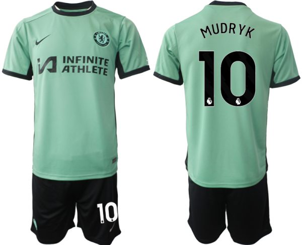Chelsea Mykhailo Mudryk #10 Derde Shirt 2023-24 Mensen Korte Mouw (+ Korte broeken) Voetbalshirts