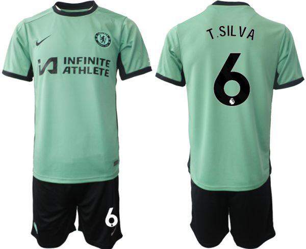 Chelsea Thiago Silva #6 Derde Shirt 2023-24 Mensen Korte Mouw (+ Korte broeken) Voetbalshirts