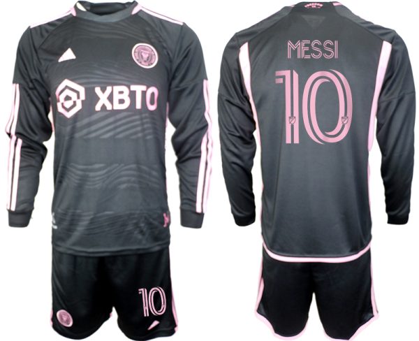 Inter Miami Lionel Messi #10 Uitshirt 2023-24 Mensen Lange Mouwen (+ Korte broeken) Voetbalshirts