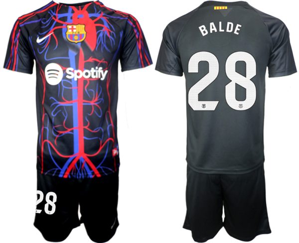 Patta x FC Barcelona Alejandro Balde #28 Shirt 2023-24 Mensen Korte Mouw (+ Korte broeken) Voetbalshirts