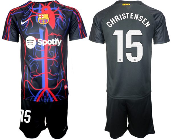 Patta x FC Barcelona Andreas Christensen #15 Shirt 2023-24 Mensen Korte Mouw (+ Korte broeken) Voetbalshirts