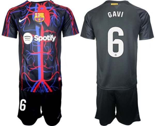 Patta x FC Barcelona Gavi #6 Shirt 2023-24 Mensen Korte Mouw (+ Korte broeken) Voetbalshirts