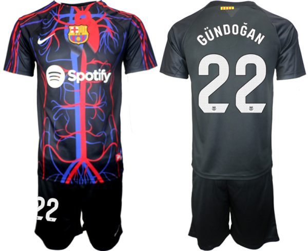 Patta x FC Barcelona Ilkay Gundogan #22 Shirt 2023-24 Mensen Korte Mouw (+ Korte broeken) Voetbalshirts