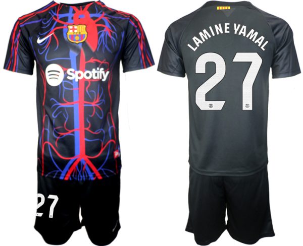 Patta x FC Barcelona Lamine Yamal #27 Shirt 2023-24 Mensen Korte Mouw (+ Korte broeken) Voetbalshirts