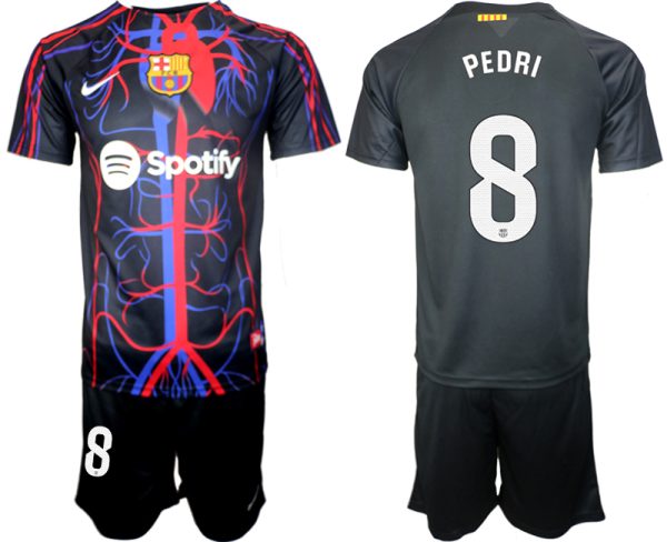 Patta x FC Barcelona Pedri #8 Shirt 2023-24 Mensen Korte Mouw (+ Korte broeken) Voetbalshirts