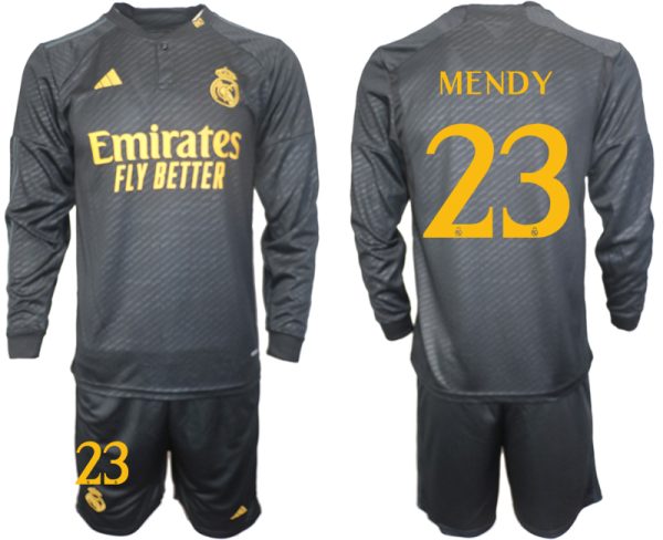 Real Madrid Ferland Mendy #23 Derde Shirt 2023-24 Mensen Lange Mouwen (+ Korte broeken) Voetbalshirts