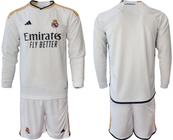 Real Madrid Thuisshirt 2023-24 Mensen Lange Mouwen (+ Korte broeken) Voetbalshirts