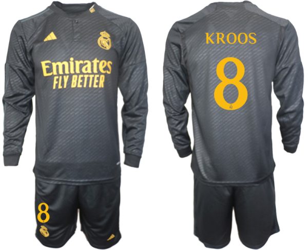 Real Madrid Toni Kroos #8 Derde Shirt 2023-24 Mensen Lange Mouwen (+ Korte broeken) Voetbalshirts