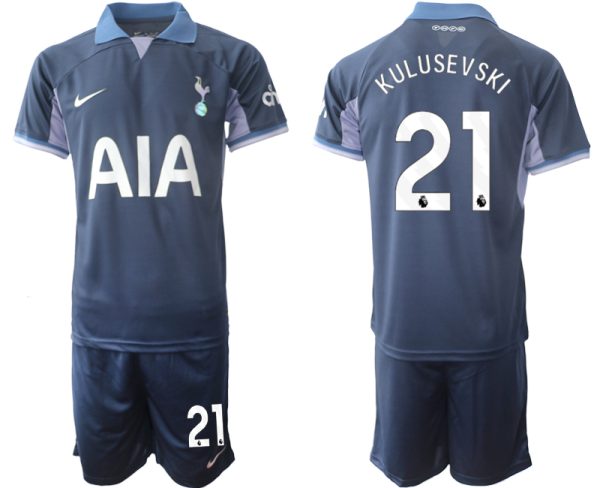 Tottenham Hotspur Dejan Kulusevski #21 Uitshirt 2023-24 Mensen Korte Mouw (+ Korte broeken) Voetbalshirts
