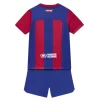 Kids FC Barcelona Thuisshirt 2023-2024 Voetbalshirts Korte Mouw (+ Korte broeken)-1