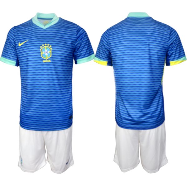 Nieuwe Brazilië Uitshirt Copa América 2024 Voetbalshirts Korte Mouw (+ Korte broeken) Kopen