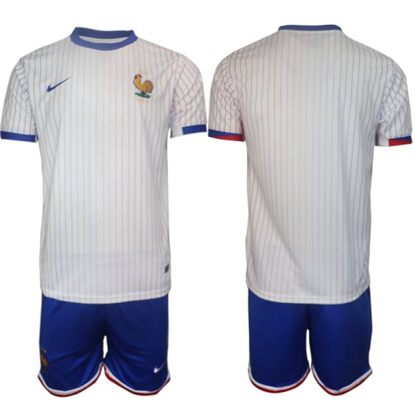 Nieuwe Frankrijk Uitshirt EK 2024 Voetbalshirts Korte Mouw (+ Korte broeken) Kopen